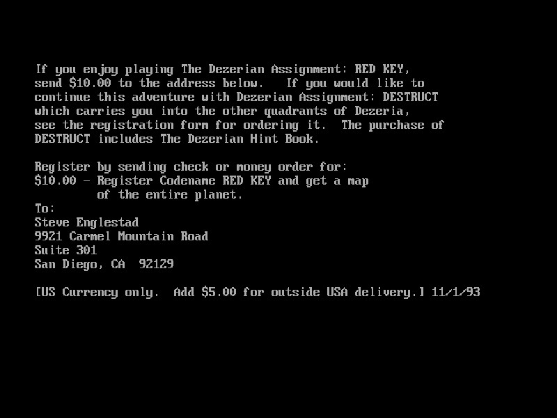 The Dezerian Assignment Code Name: Redkey